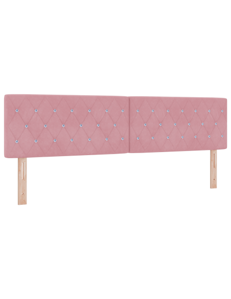 Letto a molle con materasso Rosa 180 x 200 cm Velluto