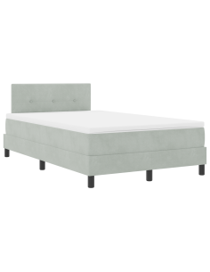 Letto a molle con materasso Grigio chiaro 120 x 190 cm Velluto 2