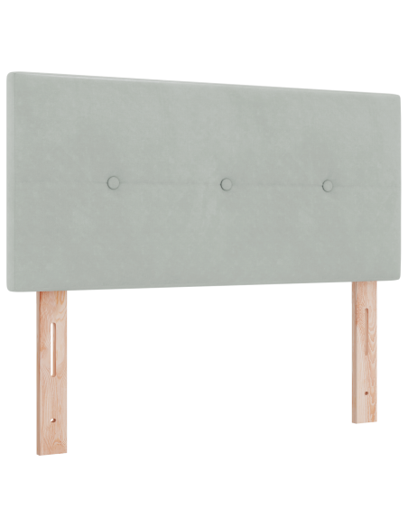 Letto Box Spring con Materasso Grigio Chiaro Matrimoniale Piccolo in Velluto