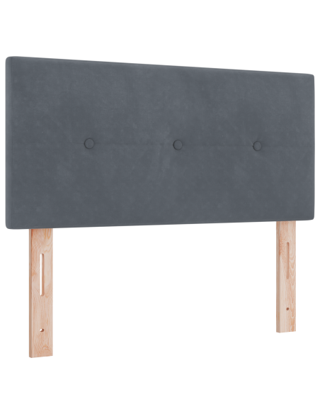 Letto a Box con Materasso Grigio Scuro Piccolo Doppio in Velluto