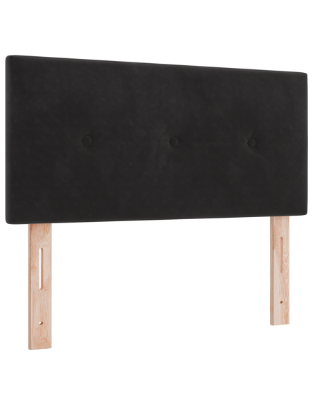 Letto Box Spring e Materasso Nero Piccolo Doppio in Velluto