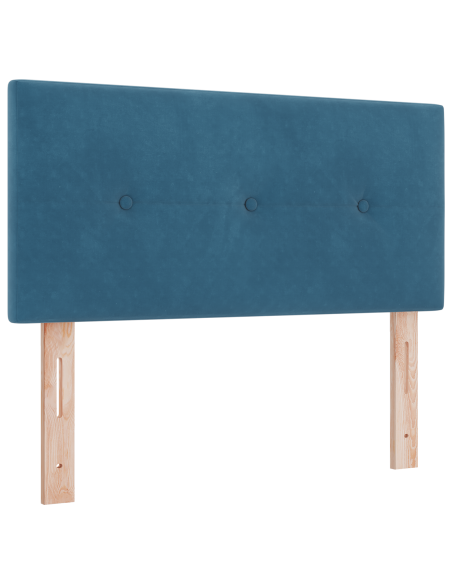 Letto Box Spring con Materasso Blu Scuro Piccolo Doppio in Velluto