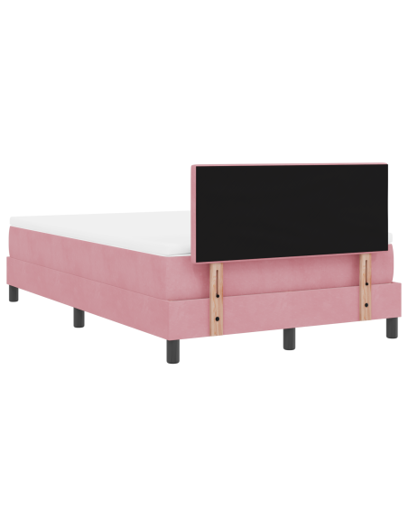 letto a molle con materasso rosa piccolo doppio in velluto