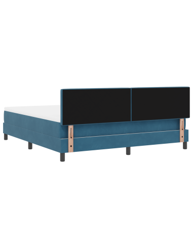 Letto a molle con materasso Blu Scuro 180 x 200 cm Velluto
