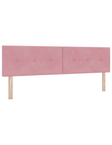 Letto a molle con materasso Rosa 180 x 200 cm Velluto