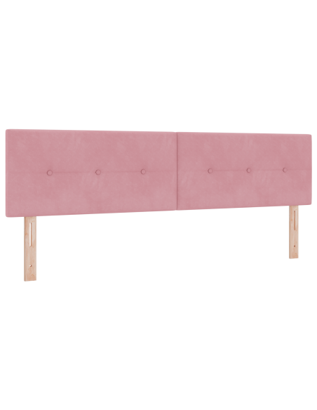 Letto a molle con materasso Rosa 180 x 200 cm Velluto