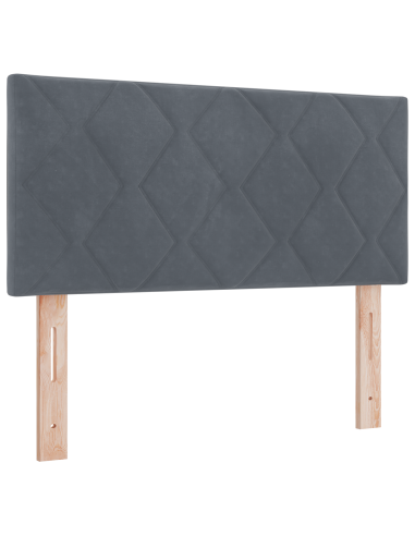 Letto a molle con materasso Grigio scuro 120 x 190 cm Velluto