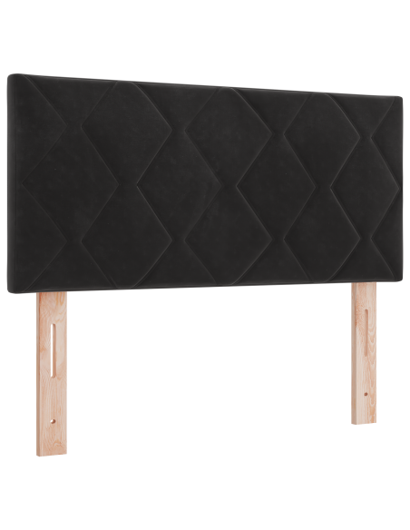 Letto Doppio Piccolo Box Spring con Materasso Nero in Velluto