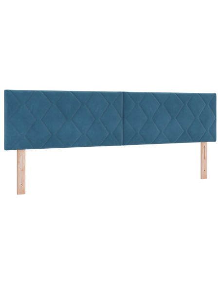 Letto Box Spring con Materasso Blu Scuro Super King Velluto