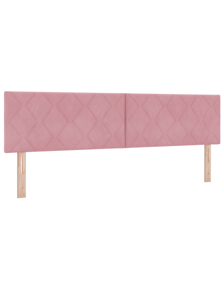 Letto con Rete e Materasso Rosa Super King in Velluto