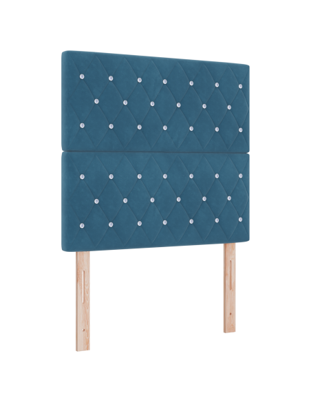 Letto a Box Spring con Materasso Blu Scuro 120x200 cm Velluto