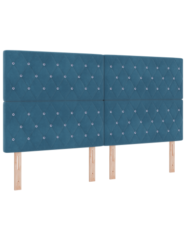 Letto a molle con materasso Blu Scuro 180 x 200 cm Tessuto