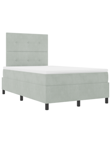 Letto a molle con materasso Grigio chiaro 120 x 190 cm Tessuto
