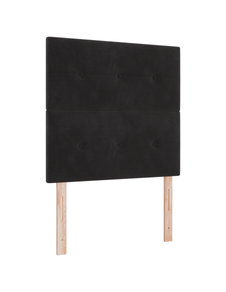 Letto Box Spring con Materasso Nero Piccolo Doppio Velluto