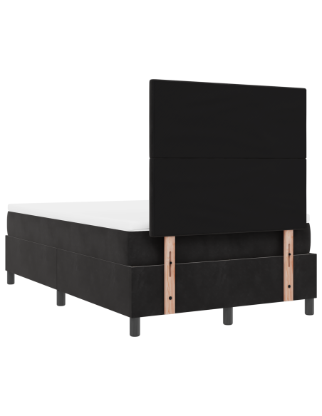 Letto Box Spring con Materasso Nero Piccolo Doppio Velluto