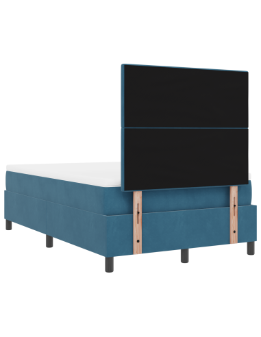 Letto a molle con materasso Blu Scuro 120 x 190 cm Tessuto