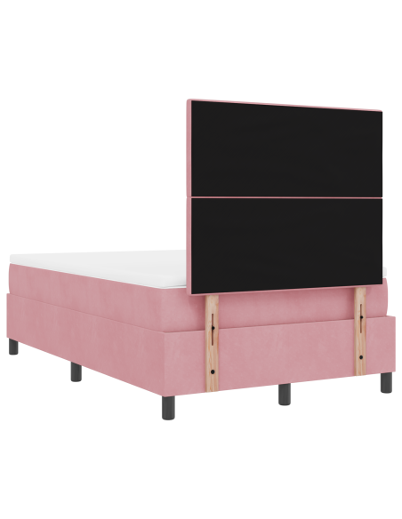 Letto a molle con materasso Rosa 120 x 190 cm Tessuto