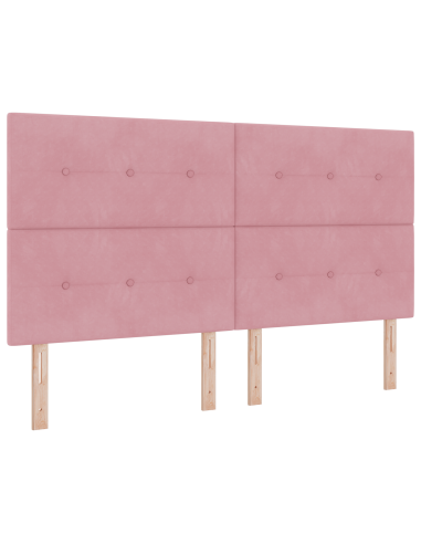 Letto a molle con materasso Rosa 180 x 200 cm Tessuto