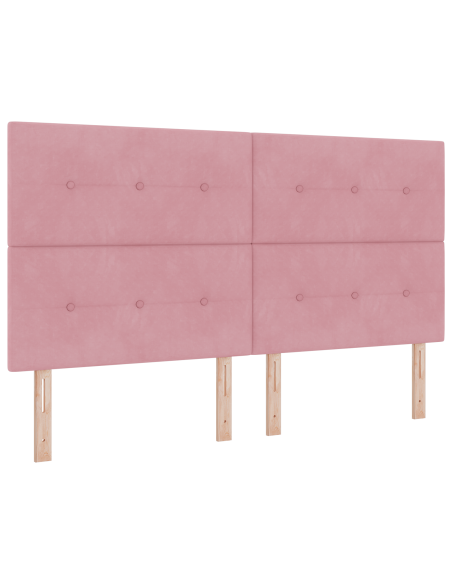 Letto a molle con materasso Rosa 180 x 200 cm Tessuto