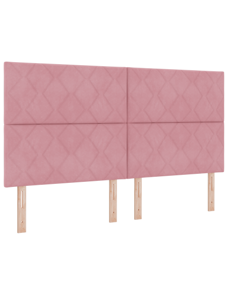 Letto Box Spring con Materasso Rosa Super King Velluto