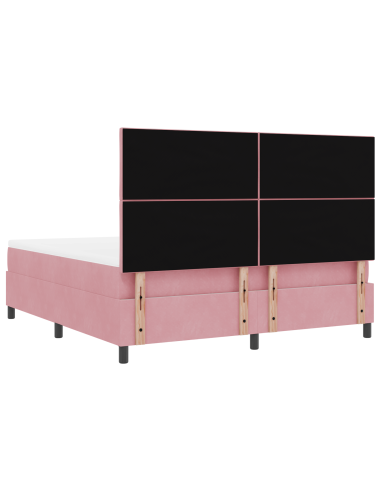 Letto a molle con materasso Rosa 180 x 200 cm Tessuto