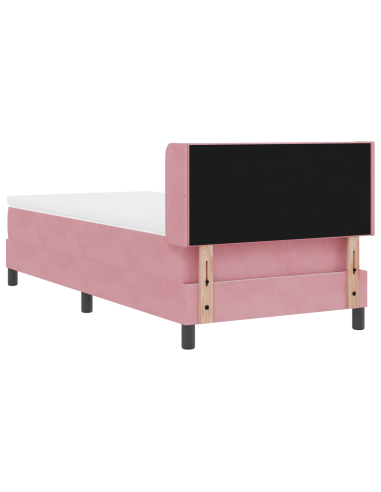 Letto a molle con materasso Rosa 200 x 100 cm Poliestere