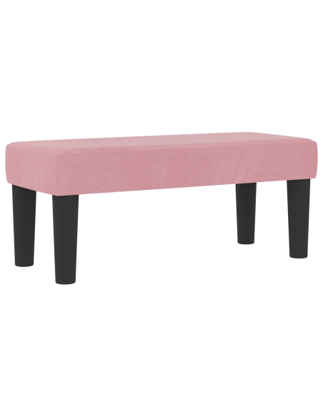 Letto a Box Spring con Materasso e Panca Rosa 100x200 cm in Velluto