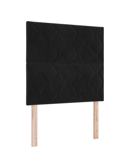Letto a Molle con Materasso e Panca Nera 120x190 cm Velluto