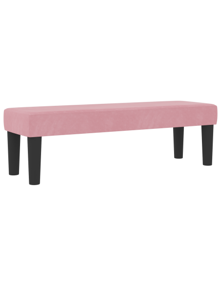 Letto con Box Spring e Materasso e Panca in Velluto Rosa 120x190 cm