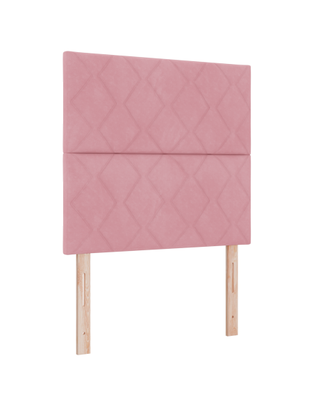 Letto con Box Spring e Materasso e Panca in Velluto Rosa 120x190 cm