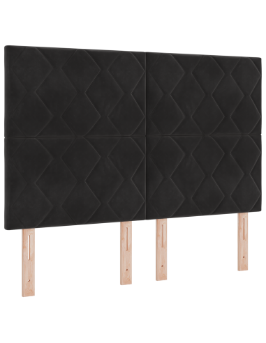 Letto a molle con materasso Nero 140 x 190 cm Velluto