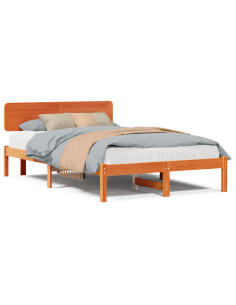 Struttura del letto Marrone cerato 135 x 190 cm Pino massello 2