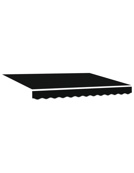 Tenda retrattile manuale  nera 350x250 cm, Tessuto di ricambio per tenda  per telaio 3,5x2,5 m nero