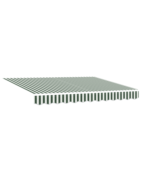 Tenda Retrattile Manuale Verde e Bianco 350x250 cm, Tessuto di ricambio per tenda  per telaio 3.5x2.5 m Verde e Bianco