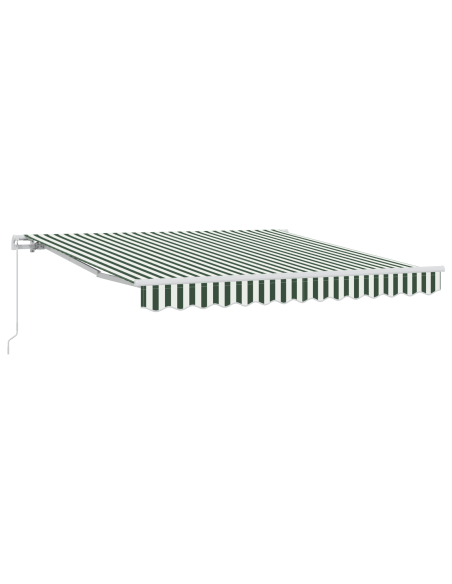 Tenda Retrattile Manuale Verde e Bianco 350x250 cm, Tessuto di ricambio per tenda  per telaio 3.5x2.5 m Verde e Bianco