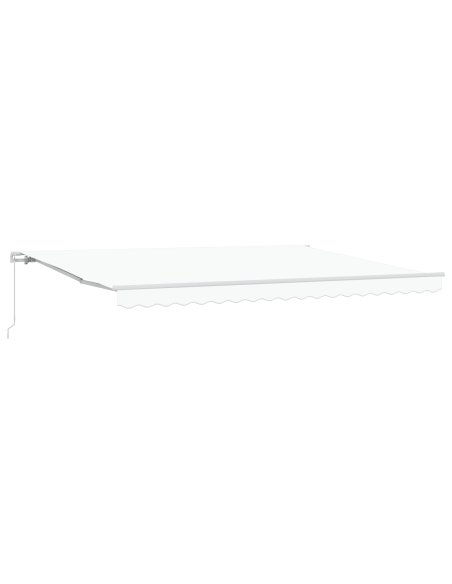 Tenda Retrattile Manuale  Bianca 450x350 cm, Tessuto di Ricambio per Tenda  per Telaio 4,5x3,5 m Bianca