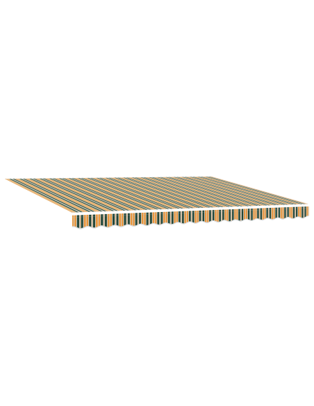 Tenda Retrattile Manuale Verde e Gialla 450x350 cm, Tessuto di Ricambio per Tenda  per Struttura 4.5x3.5 m Verde e Gialla