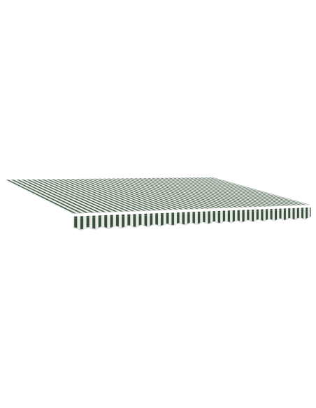 Tenda Retrattile Manuale Verde e Bianca 450x350 cm, Tessuto Sostitutivo per Tenda  per Telaio 4.5x3.5 m Verde e Bianco