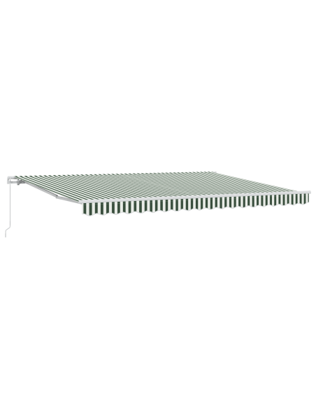Tenda Retrattile Manuale Verde e Bianca 450x350 cm, Tessuto Sostitutivo per Tenda  per Telaio 4.5x3.5 m Verde e Bianco