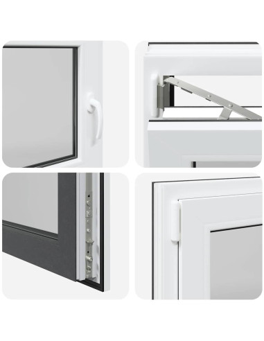 Finestra da cantina "RISOR" 110x50 cm anta-ribalta DIN sinistra antracite