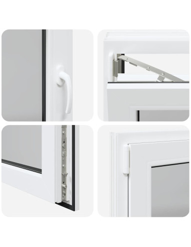 Finestra da cantina "RISOR" 80x70 cm anta ribalta DIN sinistra bianca