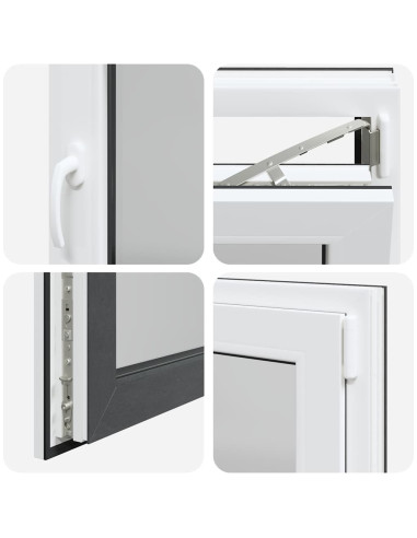 Finestra da cantina "RISOR" 110x70 cm Anta-ribalta DIN Destra Antracite