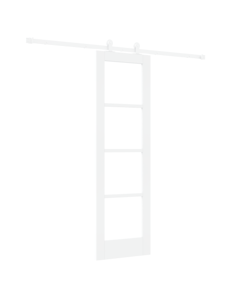 Porta Scorrevole  con Set di Accessori 'ORKDAL'Bianca Legno Massello & Vetro, Porta Interna  con Vetro 'ORKDAL'Bianca 61x198.5x4