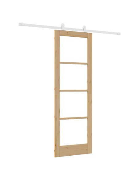 Porta scorrevole  con set di hardware 'ORKDAL'Legno massello e vetro, Porta interna  'ORKDAL'73.5x211x4 cm Legno massello di pin