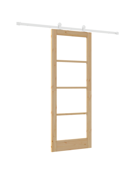 Porta scorrevole  con set di componenti 'ORKDAL'legno massello e vetro, Porta interna  con vetro 'ORKDAL'78x202x4 cm legno masse