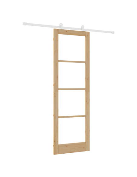 porta scorrevole  con Set di Ferramenta 'ORKDAL'Legno Massello e Vetro, porta interna  con Vetro 'ORKDAL'78x232x4 cm Legno Masse