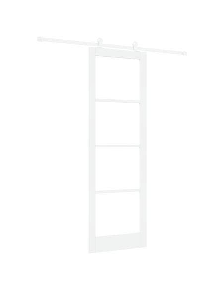 Porta scorrevole  con set di ferramenta 'ORKDAL'Bianco Legno Massello e Vetro, Porta interna  con vetro 'ORKDAL'Bianco 78x232x4 