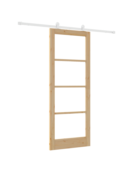 Porta scorrevole  con set di hardware 'ORKDAL'in legno massello e vetro, Porta interna  con vetro 'ORKDAL'83x211x4 cm in legno m