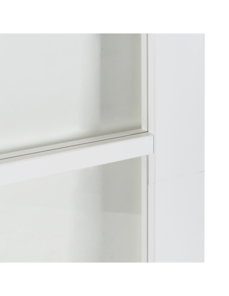 Porta Scorrevole con Set di Ferramenta 'ORKDAL'Legno Massello Bianco e Vetro