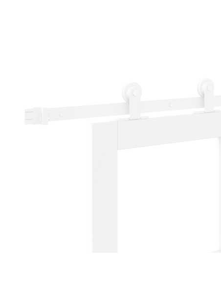 Porta Scorrevole con Set di Ferramenta 'ORKDAL'Legno Massello Bianco e Vetro